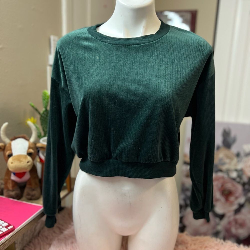 Heart & Hips Cropped velvet sweater size SMALL